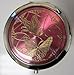 Purse Handbag Double Compact Cosmetic Mirror - Two Butterflies - Pink