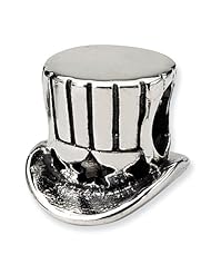 Sterling Silver Reflections Uncle Sam Tophat Bead