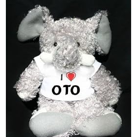 Plush Elephant (Slowpoke) toy with I Love Oto