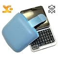 Original Suncase Echt Ledertasche (Lasche mit R�ckzugfunktion) f�r Motorola Flipout in blau