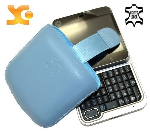 Suncase Ledertasche (Lasche mit R&uuml;ckzugfunktion) f&uuml;r Motorola Flipout blau Preisvergleich