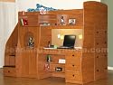 Berg Furniture 91-74 Play & Study Twin Loft Bed with Stairs