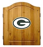 Imperial Green Bay Packers Licensed Solid Pine Cabinet and Bristle Dartboard Set