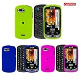 Samsung Moment M900 Combo Rubber Feel Neon Green Protective Case Faceplate Cover + Rubber Feel Dark Blue Protective Case Faceplate Cover + Rubber Feel Hot Pink Protective Case Faceplate Cover for Samsung Moment M900