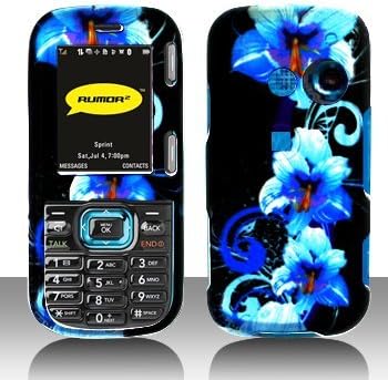 Blue Flower Design Snap on Hard Skin Shell Cover Case for Lg Rumor 2 Lx265 / Vn250 Cosmos