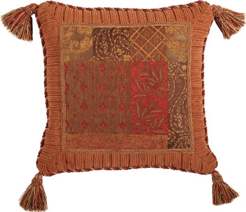 Reds and Brown Multi Textured 18 x 18 Caravan Pillow