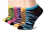 K. Bell Socks Womens 6-Pack No Show Zebra Socks