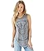 FV RELAY® Women's Retro Vintage Sleeveless O-Neck Tee Shirts Fashion T-Shirt