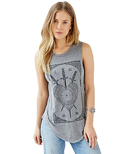 FV RELAY® Women's Retro Vintage Sleeveless O-Neck Tee Shirts Fashion T-Shirt