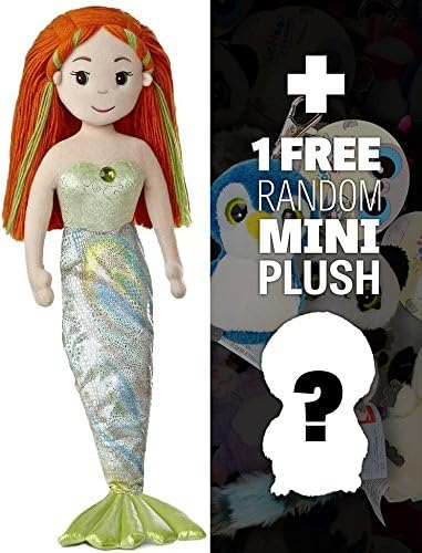 Meriel ~27" Plush: Sea Sparkles Mermaid Plush Doll Series + 1 FREE Aurora Mini-Plush Charm Bundle [330542]