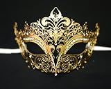 Venetian Gold Mask w/ Metal Laser-cut and Crystals on Eyes