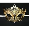 Venetian Gold Mask w/ Metal Laser-cut and Crystals on Eyes