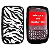 Blackberry Curve 8520 Rubber Skin Case Zebra Black