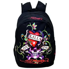 Ed Hardy Bruce Love Kills Slowly Backpack - Black