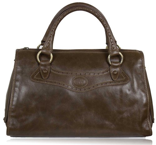 Silvio Tossi sac à main de cuir de veau (39x24x19 cm), Farben:Marron (Mud) Silvio Tossi sac à main de cuir de veau (39x24x19 cm), Farben:Marron (Mud)