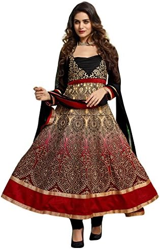 Hypnotex Cream+Maroon Georgette Salwar Suit