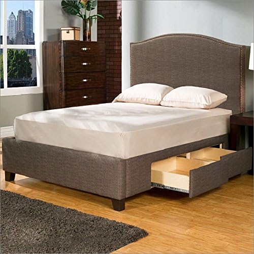 Seahawk Designs Laguna Complete 4-Drawer Bed, Queen, Charcoal Brown