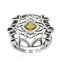 Sterling Silver Celtic Square-Shaped Citrine Ring, Size 5