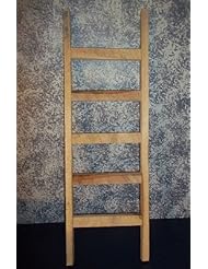 Single Detail Page Misc: Wooden 3 Ft Ladder. This Ladder Can Be Used in Many Different Ways. You Can Sit It up Against a Wall and Add Different Primitive Decorations or Hang It on the Wall Decorated with Pip Berries and Metal Stars. You Can Also Put It Sideways on Your Wall and Add Rustic Country Pictures Behind Each Rung to Create a Unique Primitive Piece. You Can Also Stain the Ladders to the Color or Your Decor. These Ladders Are 3 Ft Tall and the Wood Is Approximately 1/2" Thick. - KENZIE'S STARS AND GIFTS