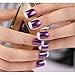 False Nails Bling Art French Fake Purple 4 Joy Squoval 24 Acrylic Medium Tips