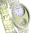 NEW 18K PLATED FLOATING HEART LADIES SWAROVSKI WATCH