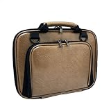 CaseCrown Double Memory Foam Case with Shoulder Strap (Bronze Alligator Skin) to Carry the Toshiba Mini NB305-N410BN 10.1-Inch Java Brown Netbook
