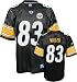 Heath Miller Jersey: Reebok Black Replica #83 Pittsburgh Steelers Jersey - Medium