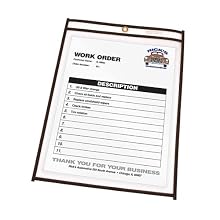 C-Line Stitched Shop Ticket Holders, 6 x 9 Inches, Both Sides Clear, 25 per Box (46069)
