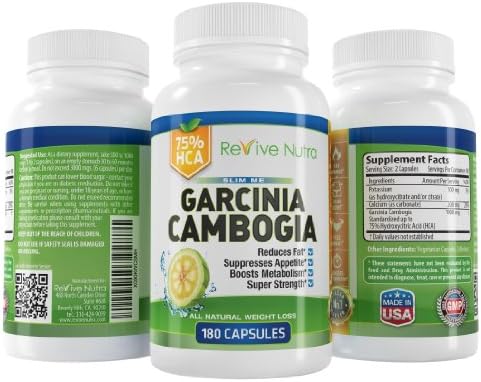 75% HCA Garcinia Cambogia Pure Extract. 180 500mg Capsules 3,000mg Severing Per Day. Reduces Fat, Suppresses Appetite, and Boosts Metabolism. Backed By a 100% Guarantee.