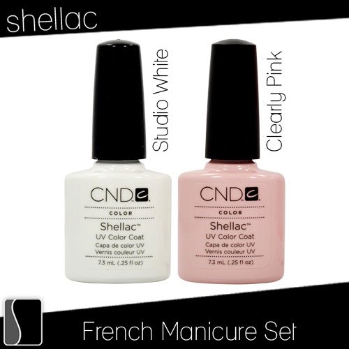 CND Shellac French Manicure Kit Coat Color Nail Polish Gel White Pink