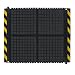 The Andersen Company 4213 Nitrile Rubber Hog Heaven II Linkable Mat with Grit and Yellow Strip Middle Border, 43-3/4" Length x 36" Width x 0.75" Thick (Box of 2)