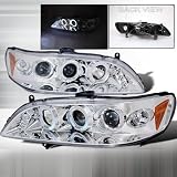 98 99 00 01 02 Honda Accord Halo Projector Headlights - Chrome (Pair) by