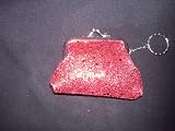 Glittery Coin Purse with Key Chain (Red)