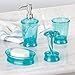 InterDesign Franklin Toothbrush Holder Stand for Bathroom Vanity Countertops - Aruba Blue