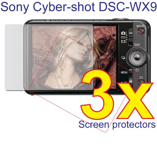 3x Sony CyberShot DSC-WX9 Digital Camera Premium Clear LCD Screen Protector Cover Guard Shield Film Kit, Perfect fit with Full Protection!