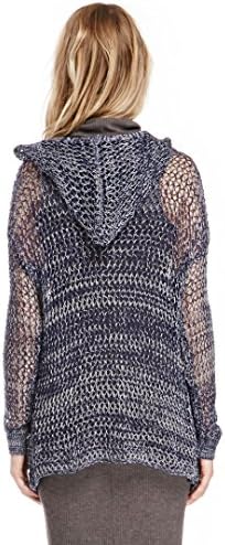 DAILYLOOK Women's, Crochet Hoodie Cardigan, navy, M
