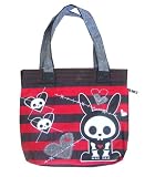 Lounge Fly Skelanimals Bunny Argyl With Hearts & Stitches Shoulder Tote Bag * 08 Newest Collection *