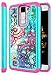 LG K8 Case, LG Escape 3 Case, LG Phoenix 2 Case, Style4U Flower Studded Rhinestone Crystal Bling Hybrid Armor Case Cover for LG K8 / LG Escape 3 / LG Phoenix 2 with 1 Style4U Stylus [Teal/Hot Pink]