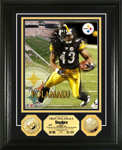 NFL Pittsburgh Steelers Troy Polamalu 24KT Gold Coin Photo Mint