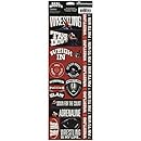 Reminisce Real Sport Die-Cut Cardstock Combo Stickers, 4.25 by 13-Inch, Wrestling