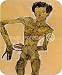Nude Self Portrait Grimacing Egon Schiele Art MOUSE PAD
