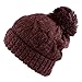Morehats Thick Crochet Knit Pom Pom Beanie Winter Ski Hat