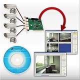 �berwachungskarte 'PCI' mit 4 Port's - Inklusive Steuerungs-Software mit Bewegungs-Erkennung! - 
