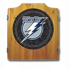NHL Tampa Bay Lightning Dart Cabinet includes Darts and Board by 