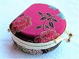 Jewelry Case Asian Style Flower Burgundy