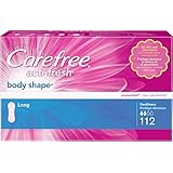 Carefree Acti-Fresh Body Shape Long Flat Pantyliner, 112 Count
