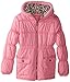 Pink Platinum Little Girls' Puffer Coat with Faux Fur Trim