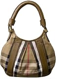 Burberry Phoebe Brown Check Canvas and Tan Leather Medium Shoulder Bag 3201088