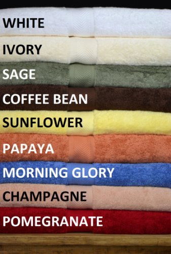 Calcot All American Line 100-Percent Supima Cotton 6-Piece Towel Set, Coffee Bean