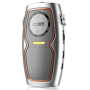 Coby CX83SVR Pocket AM/FM Radio with Speaker, Silver